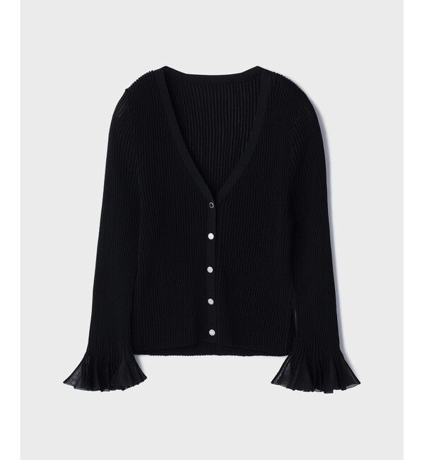 GRACE CONTINENTAL「シアーフリルニットカーディガン」|カーディガン|