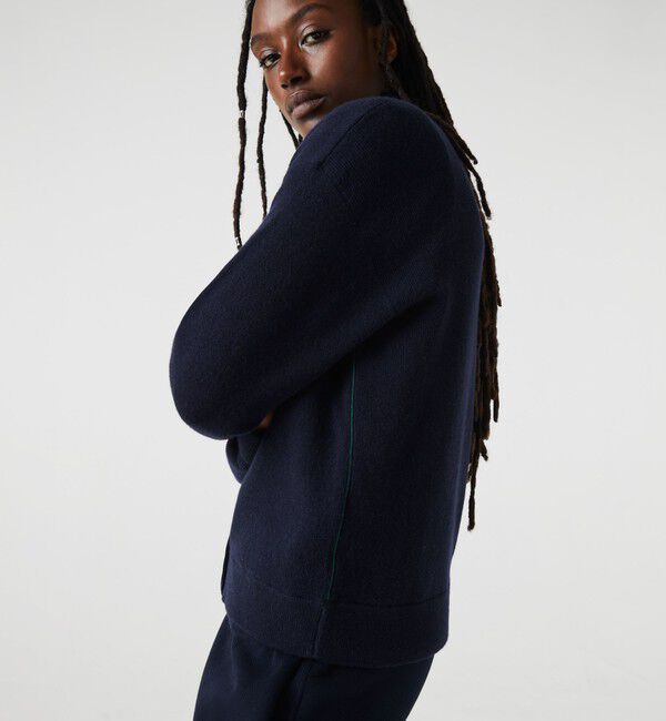 LACOSTE「プレーンVネックニットカーディガン」|カーディガン|