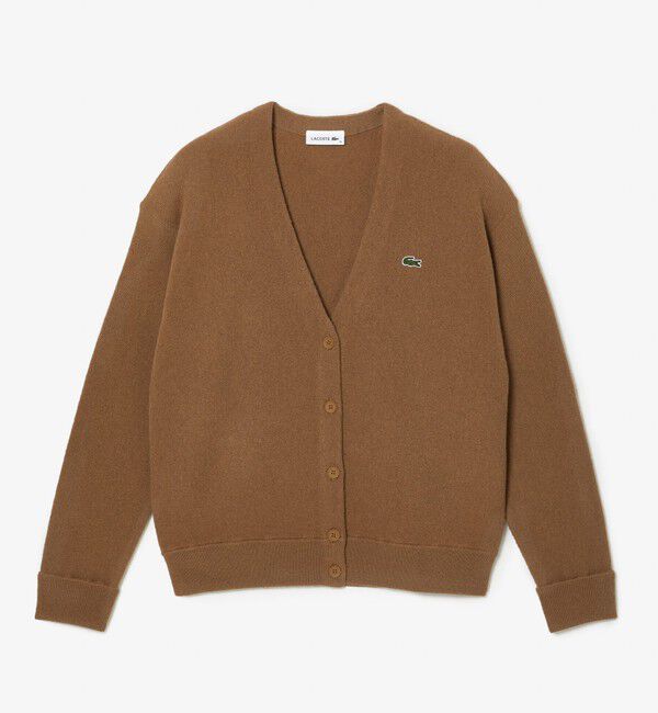 LACOSTE「プレーンVネックニットカーディガン」|カーディガン|