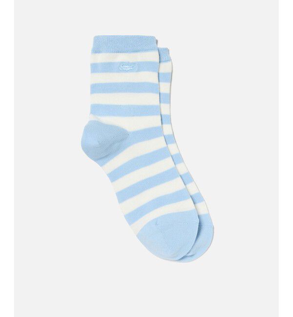 LACOSTE「マリンボーダーミドルソックス」|ソックス|ブルー