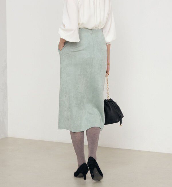 NOLLEY'S「ウォッシャブルダンボールスエードポケ付きタイトスカート」|タイト|