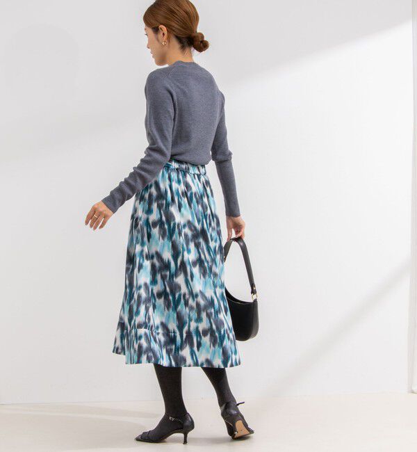 NOLLEY'S「ウォッシャブルボカシプリントタック＆ギャザースカート」|スカート|