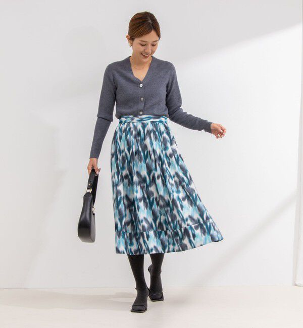 NOLLEY'S「ウォッシャブルボカシプリントタック＆ギャザースカート」|スカート|