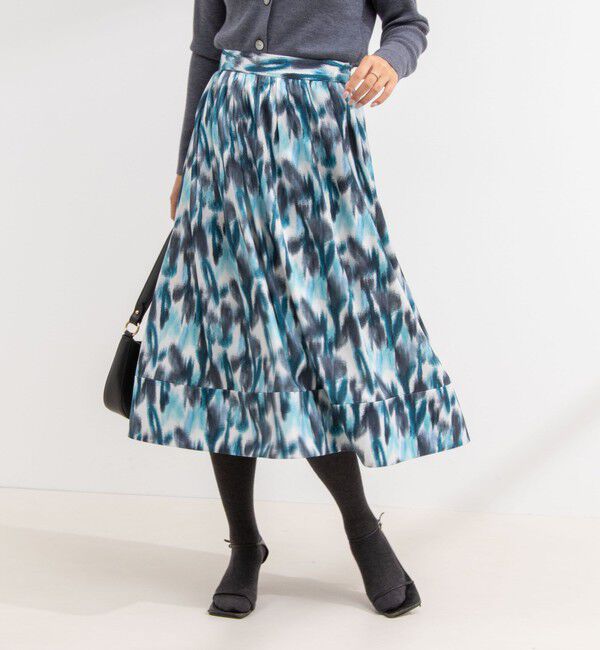 NOLLEY'S「ウォッシャブルボカシプリントタック＆ギャザースカート」|スカート|