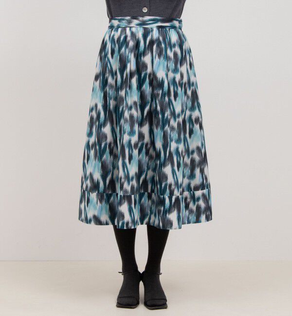 NOLLEY'S「ウォッシャブルボカシプリントタック＆ギャザースカート」|スカート|