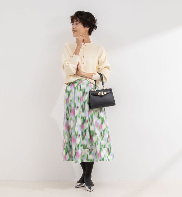 NOLLEY'S「ウォッシャブルボカシプリントタック＆ギャザースカート」|スカート|