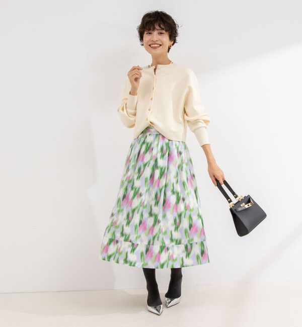 NOLLEY'S「ウォッシャブルボカシプリントタック＆ギャザースカート」|スカート|