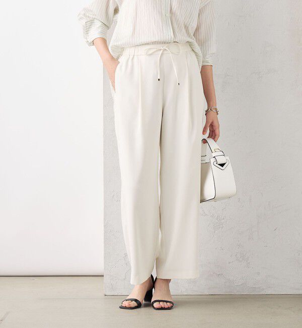NOLLEY'S sophi「【追加】《オールシーズン対応》ウォッシャブルダブルクロスサテンイージーワイドパンツ」|その他|