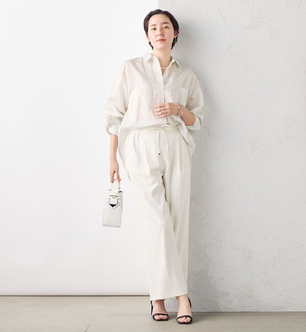 NOLLEY'S sophi「【追加】《オールシーズン対応》ウォッシャブルダブルクロスサテンイージーワイドパンツ」|その他|