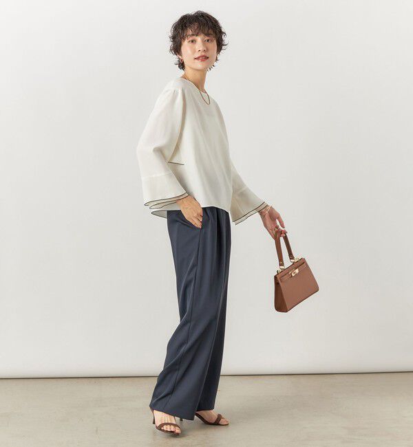 NOLLEY'S sophi「【追加】《オールシーズン対応》ウォッシャブルダブルクロスサテンイージーワイドパンツ」|その他|