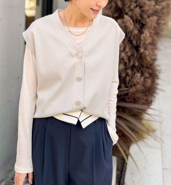 NOLLEY'S sophi「《手洗い可能》《オールシーズン/セットアップ対応》ラメ総針ニットジレ」|ニット・セーター|