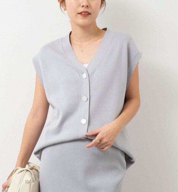 NOLLEY'S sophi「《手洗い可能》《オールシーズン/セットアップ対応》ラメ総針ニットジレ」|ニット・セーター|