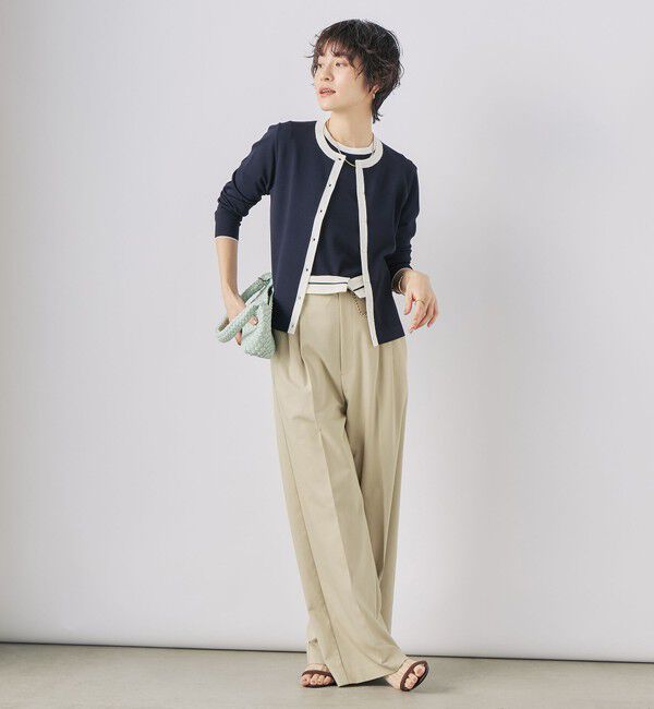 NOLLEY'S sophi「《アンサンブル対応》《手洗い可能》マルチファンクションクルーネックカーディガン」|カーディガン|