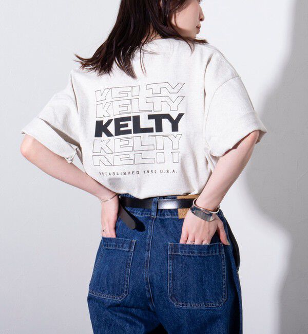 GLOSTER「【KELTY&times;GLOSTER】別注 バックタイポロゴプリントTシャツ ワンポイントワッペン」|Tシャツ・カットソー|