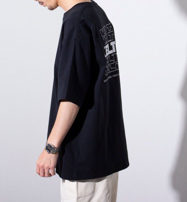 GLOSTER「【KELTY&times;GLOSTER】別注 バックタイポロゴプリントTシャツ ワンポイントワッペン」|Tシャツ・カットソー|