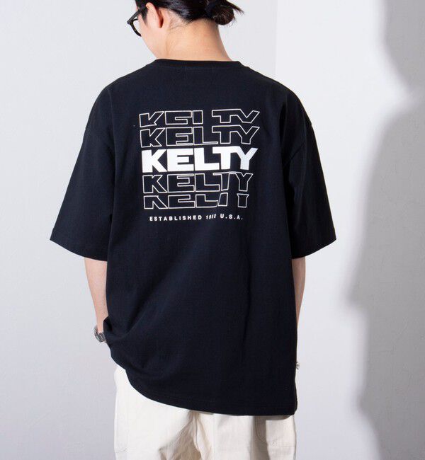 GLOSTER「【KELTY&times;GLOSTER】別注 バックタイポロゴプリントTシャツ ワンポイントワッペン」|Tシャツ・カットソー|