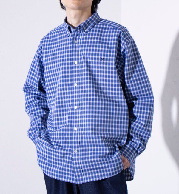GLOSTER「【GLOSTER/グロスター】BOY ASTLAD ボタンダウン 長袖シャツ (無地/チェック)」|シャツ・ブラウス|ブルー系その他