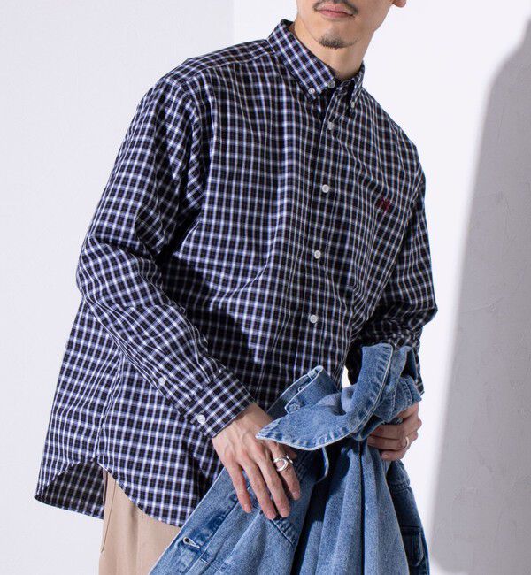 GLOSTER「【GLOSTER/グロスター】BOY ASTLAD ボタンダウン 長袖シャツ (無地/チェック)」|シャツ・ブラウス|ブラック系その他