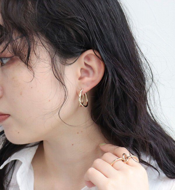 fredy emue「ねじりWフープピアス」|ピアス|