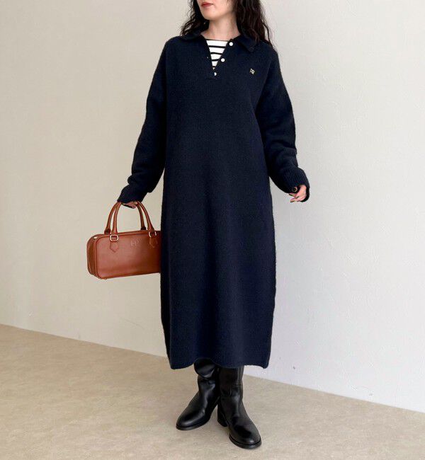 fredy emue「FR刺繍衿付きニットワンピース」|ワンピース|