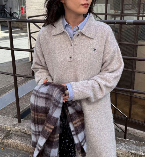 fredy emue「FR刺繍衿付きニットワンピース」|ワンピース|