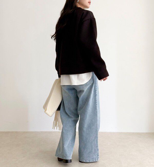 fredy emue「リブ見えニットソーVネックプルオーバー」|Tシャツ・カットソー|