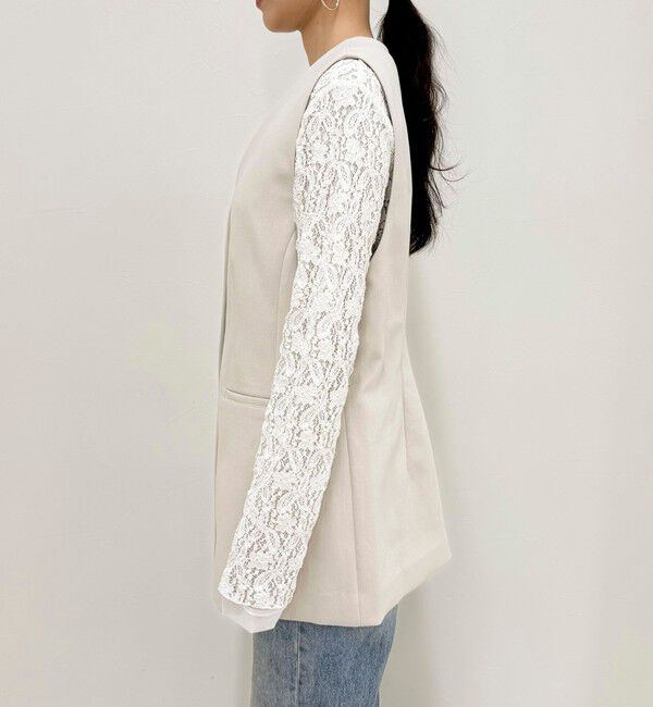 fredy emue「【セットアップ対応】パウダリーツイルベルト付きジレ」|ベスト・ジレ|