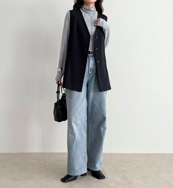 fredy emue「【セットアップ対応】パウダリーツイルベルト付きジレ」|ベスト・ジレ|