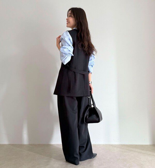 fredy emue「【セットアップ対応】パウダリーツイルベルト付きジレ」|ベスト・ジレ|