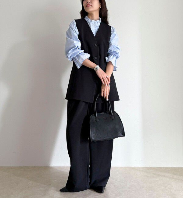 fredy emue「【セットアップ対応】パウダリーツイルベルト付きジレ」|ベスト・ジレ|