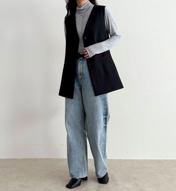 fredy emue「【セットアップ対応】パウダリーツイルベルト付きジレ」|ベスト・ジレ|