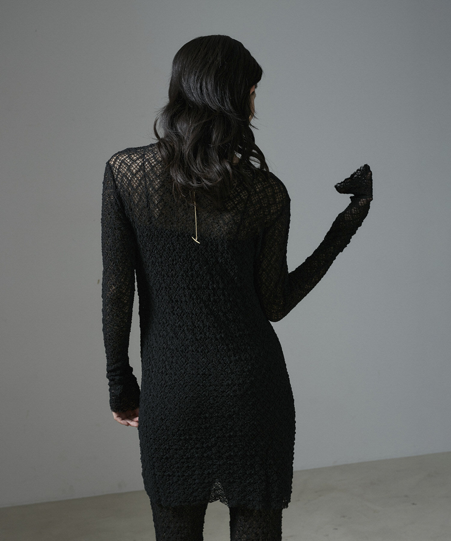 SALON adam et rope'「【NIPPON CULTURE】クラウドレースワンピース」|ワンピース|ブラック(01)