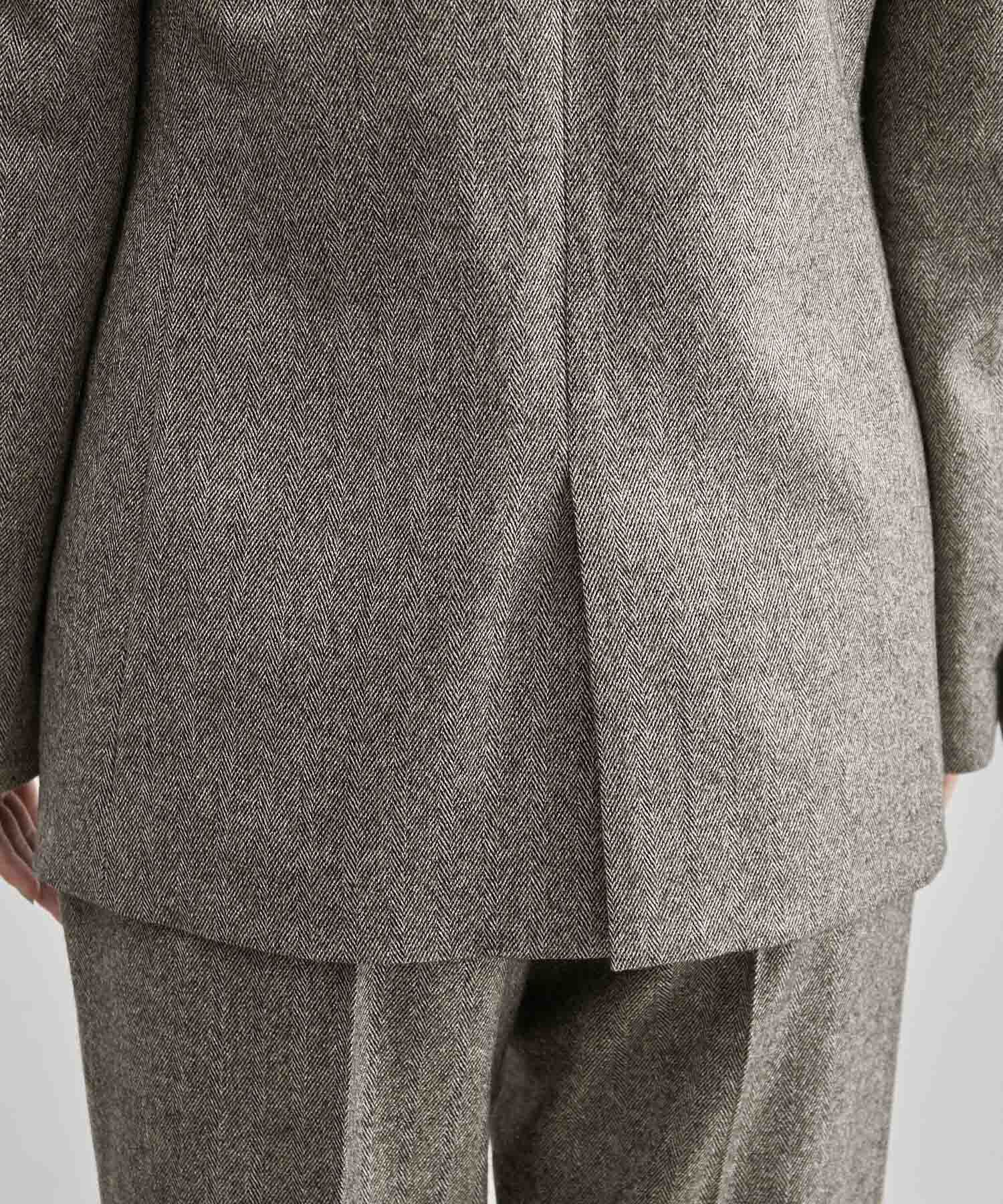 ROPE「【雑誌掲載】ヘリンボーンウエストシェイプジャケット/セットアップ対応」|テーラードジャケット|