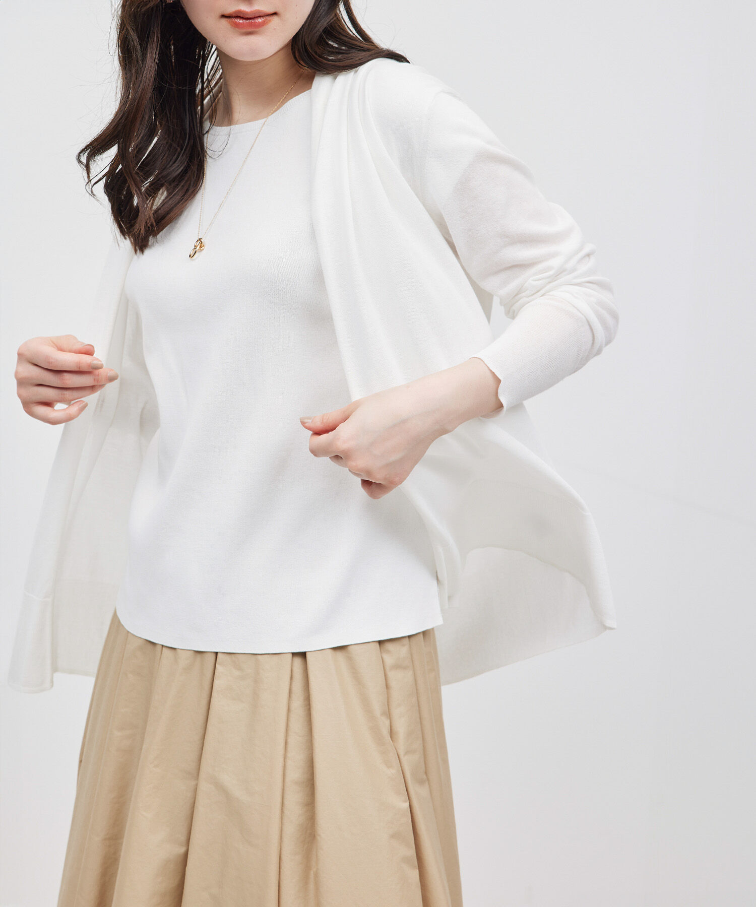 ROPE「【洗える】【接触冷感】ICE COTTONトッパーカーディガン」|カーディガン|