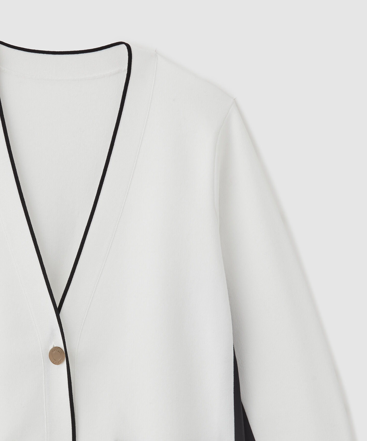 ROPE「サテン切り替えジャケット風カーディガン」|カーディガン|