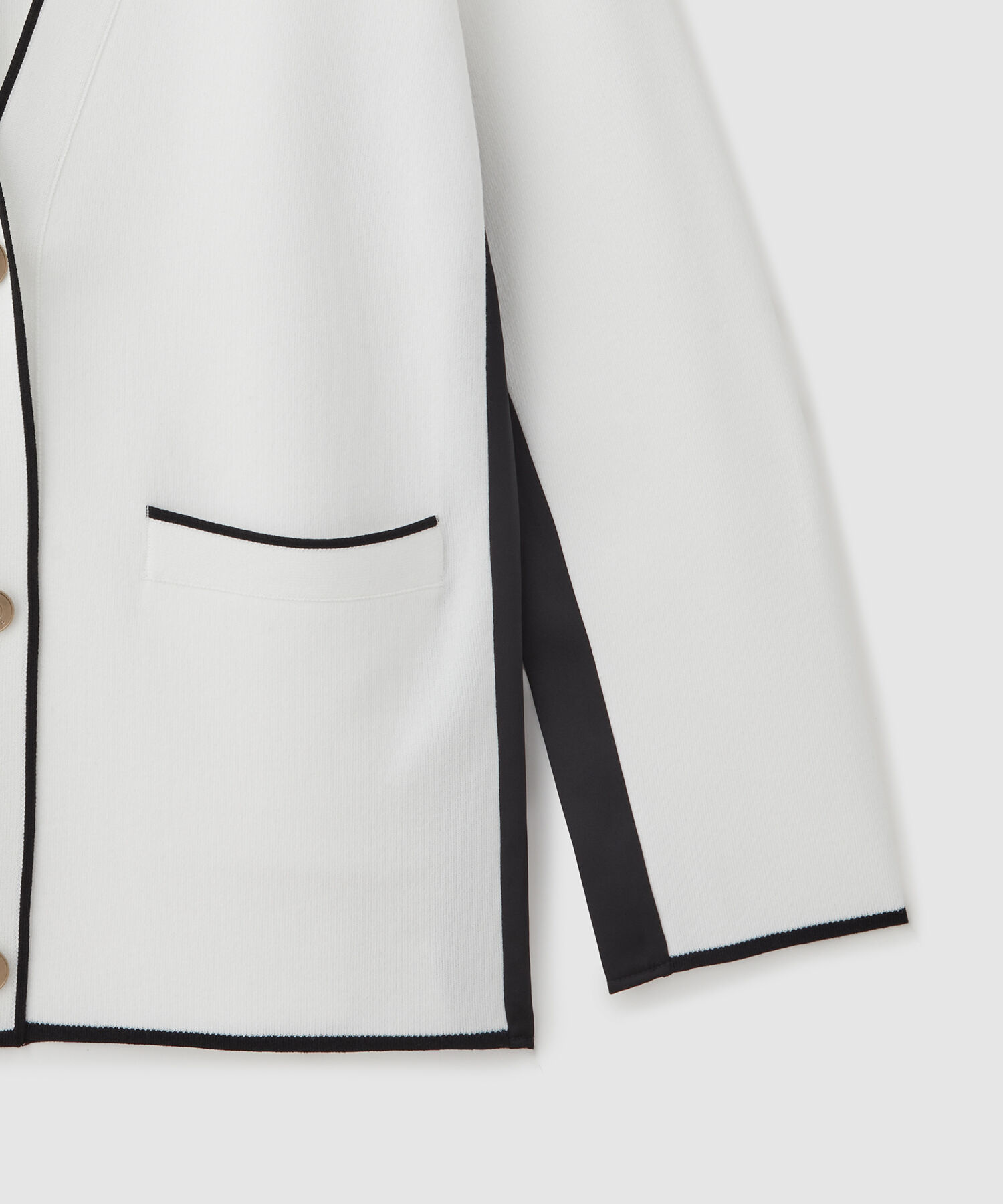 ROPE「サテン切り替えジャケット風カーディガン」|カーディガン|