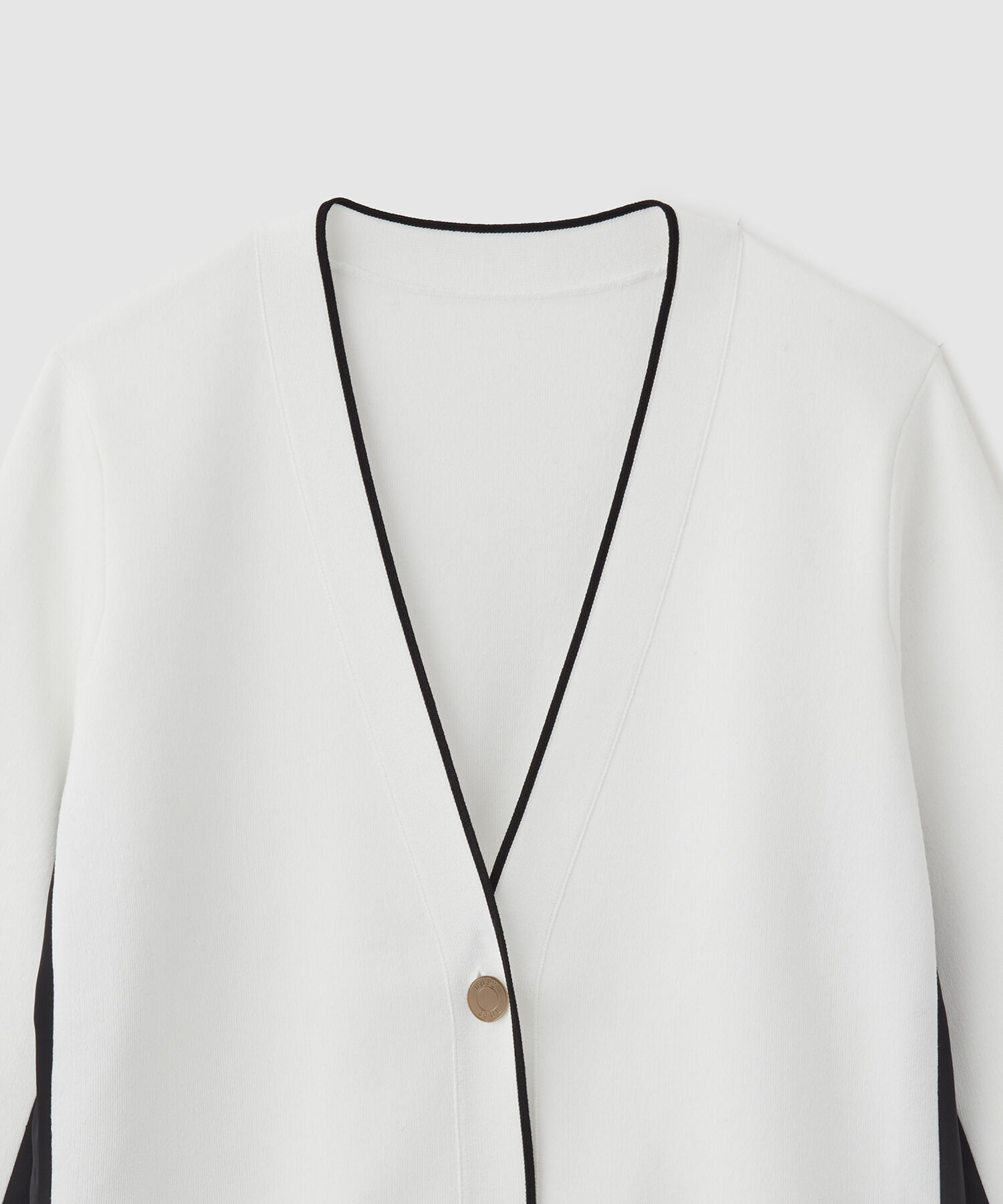 ROPE「サテン切り替えジャケット風カーディガン」|カーディガン|