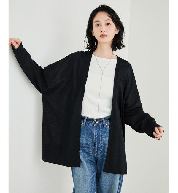 ROPE「【洗える】トッパーカーディガン」|カーディガン|ブラック(01)