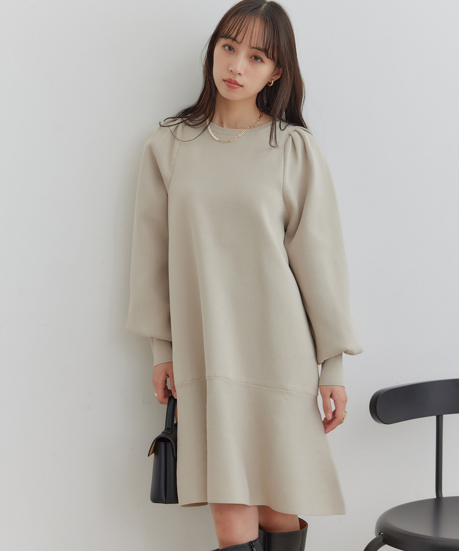 パフスリーブ切替フレアワンピース 新作！フレアパフスリーブワンピース | FRAY I.D | ショップブログ