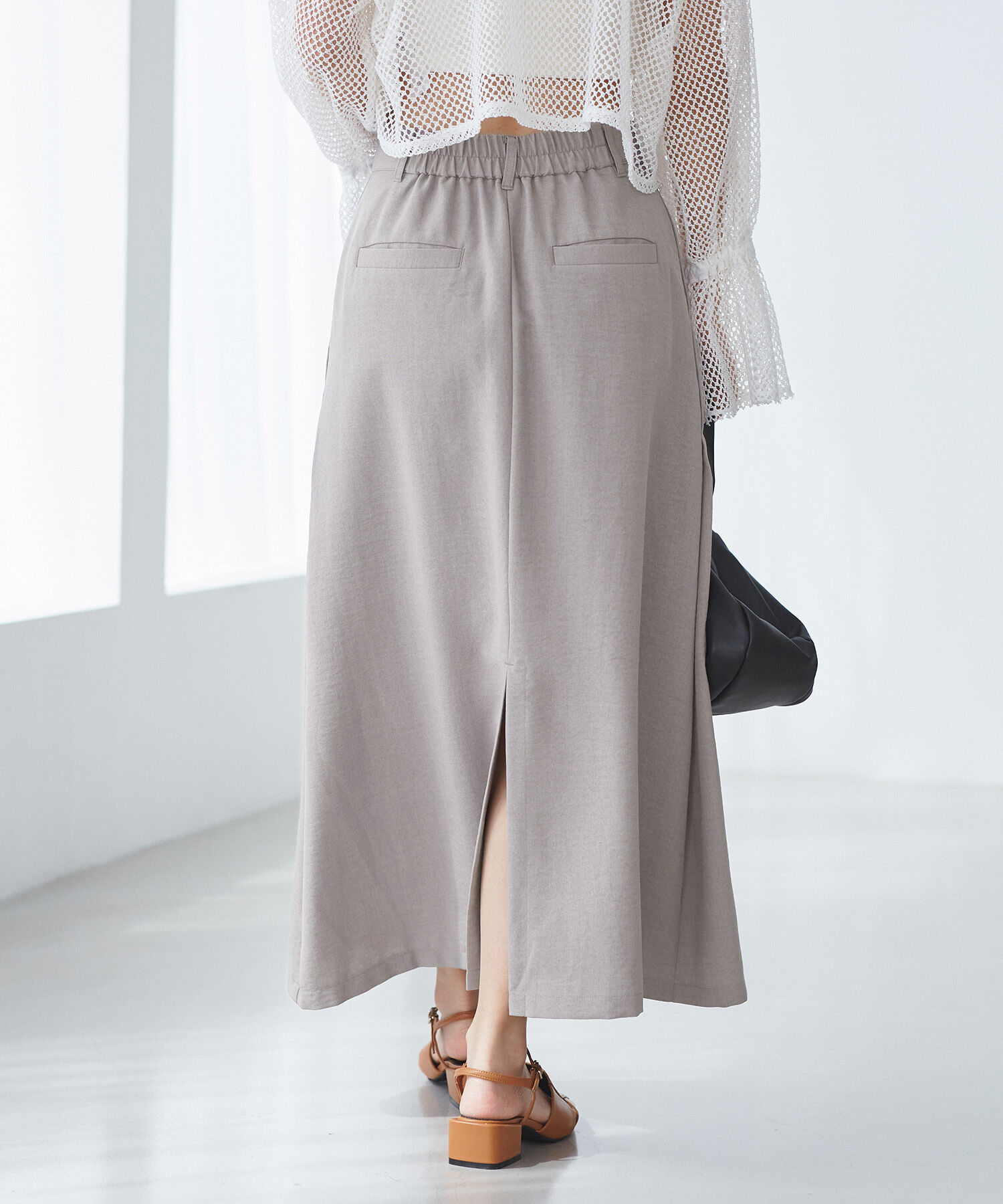 VIS「美easyリネンライクAラインスカート【洗える】【低身長～高身長】」|スカート|