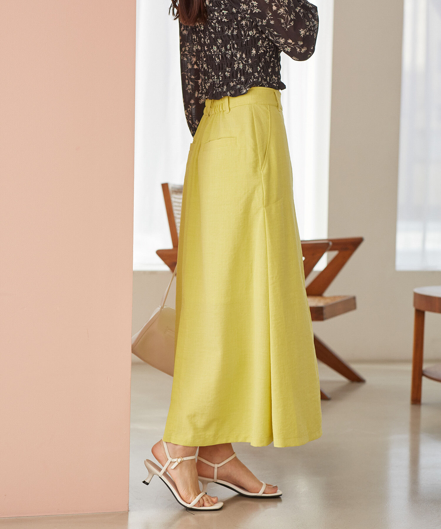 VIS「美easyリネンライクAラインスカート【洗える】【低身長～高身長】」|スカート|