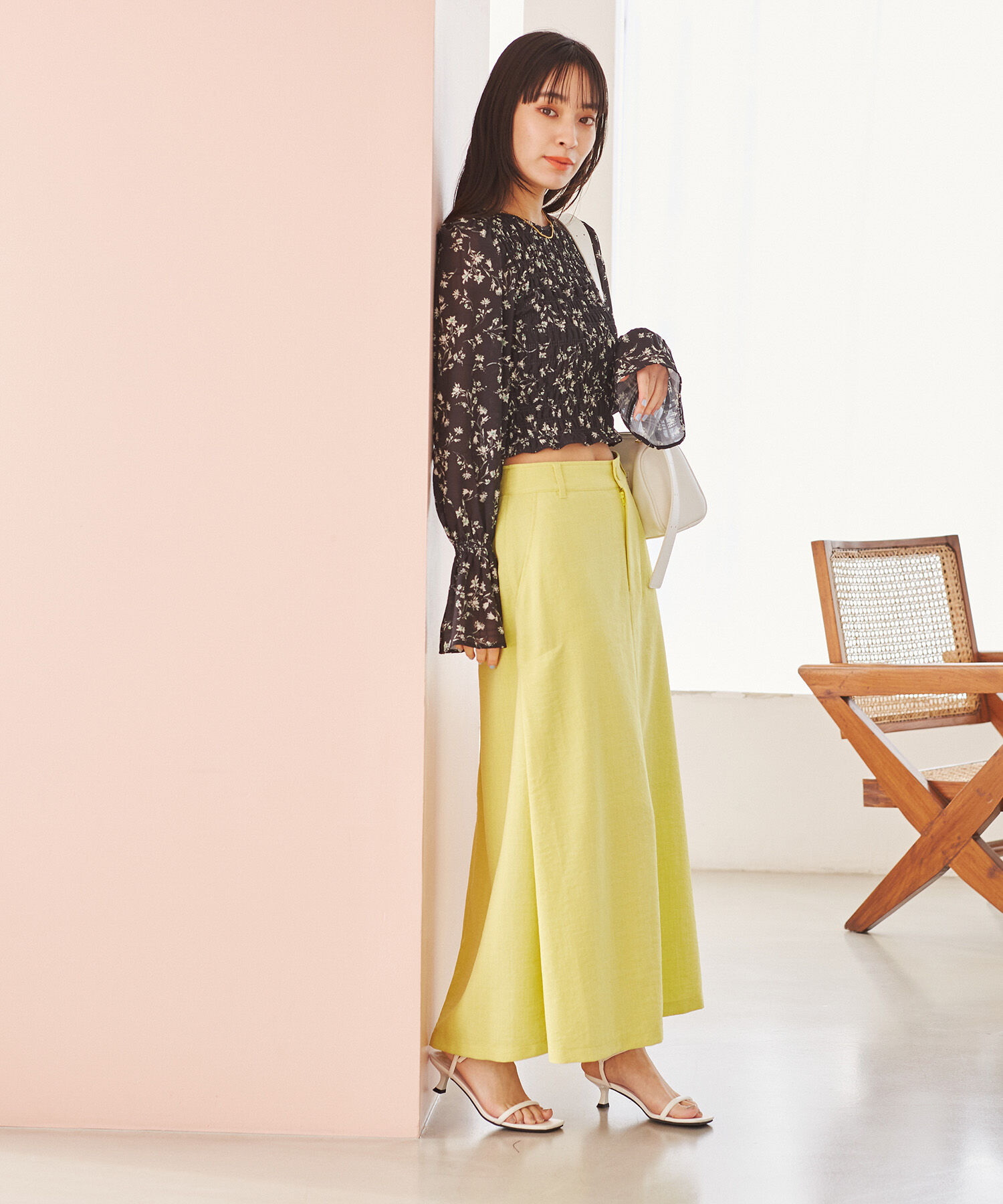 VIS「美easyリネンライクAラインスカート【洗える】【低身長～高身長】」|スカート|