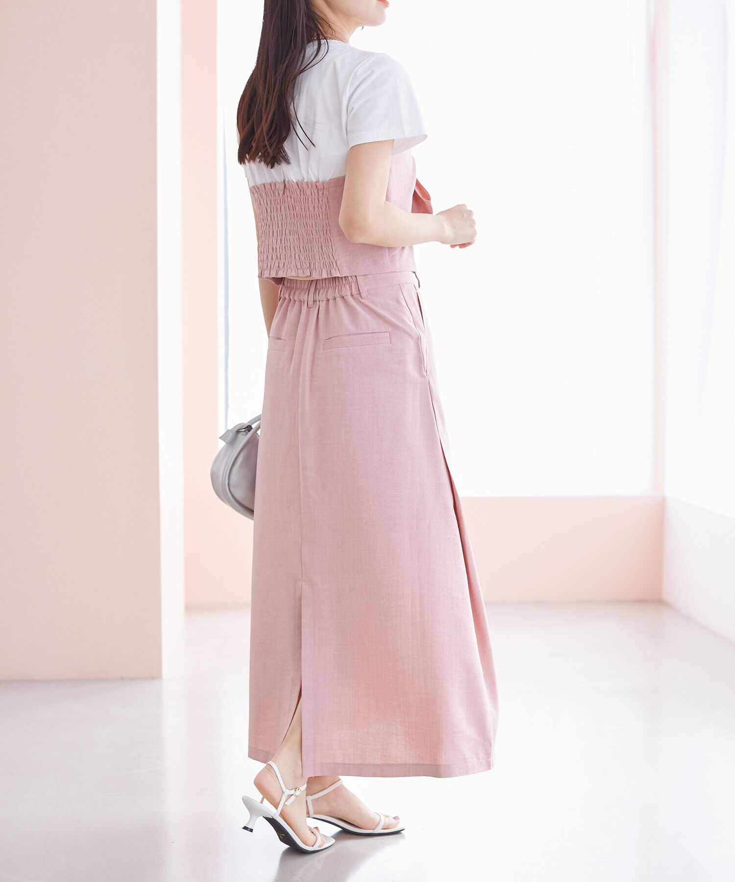 VIS「美easyリネンライクAラインスカート【洗える】【低身長～高身長】」|スカート|