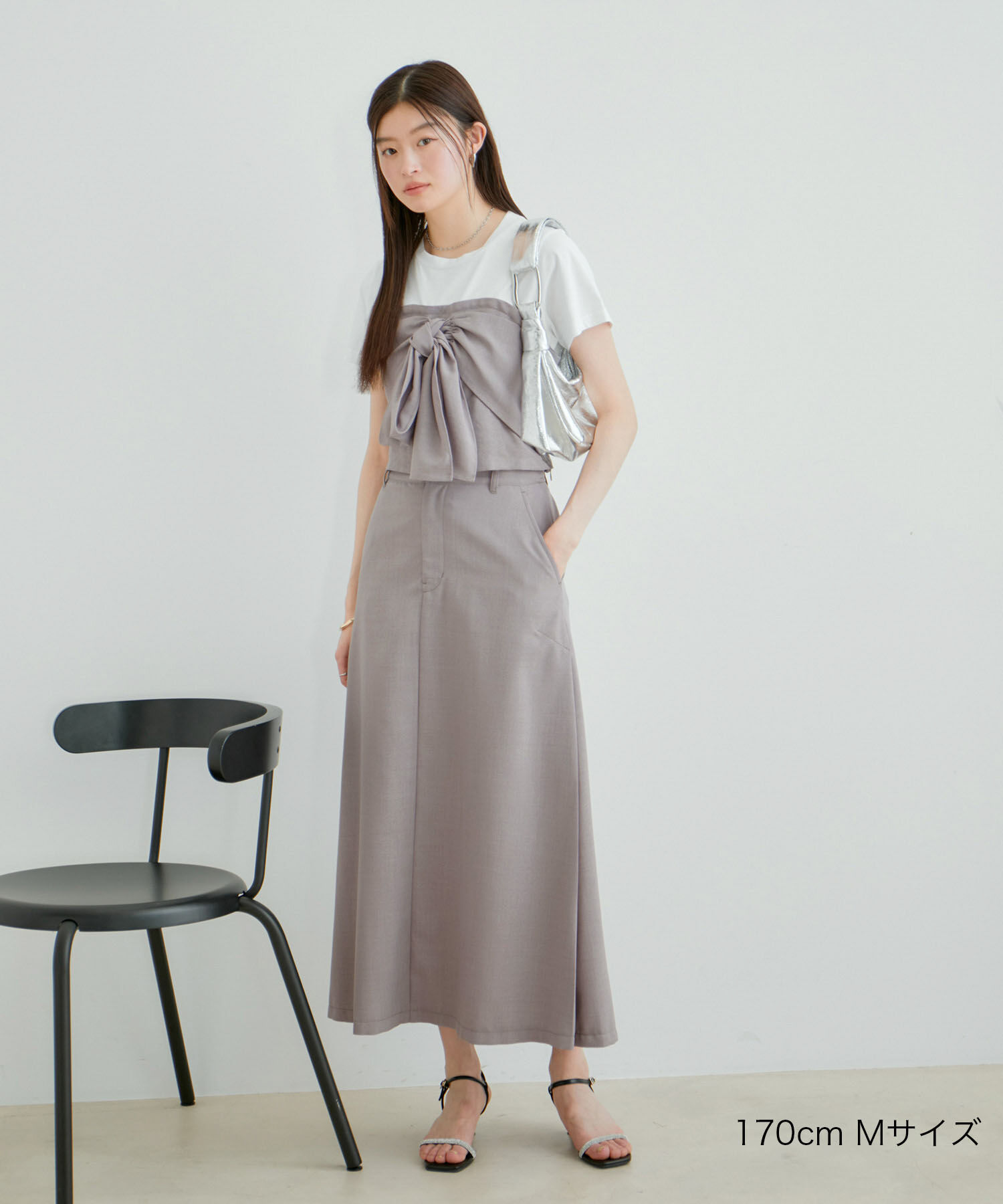 VIS「美easyリネンライクAラインスカート【洗える】【低身長～高身長】」|スカート|