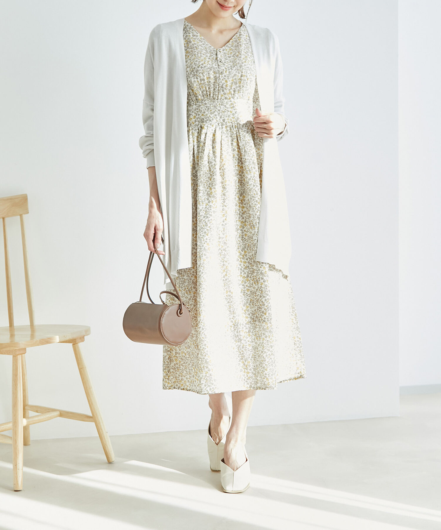 Rope&rsquo;Picnic「【WEB限定カラー:ネイビー】UVカット＆洗濯機OK/Aラインカーディガン」|カーディガン|