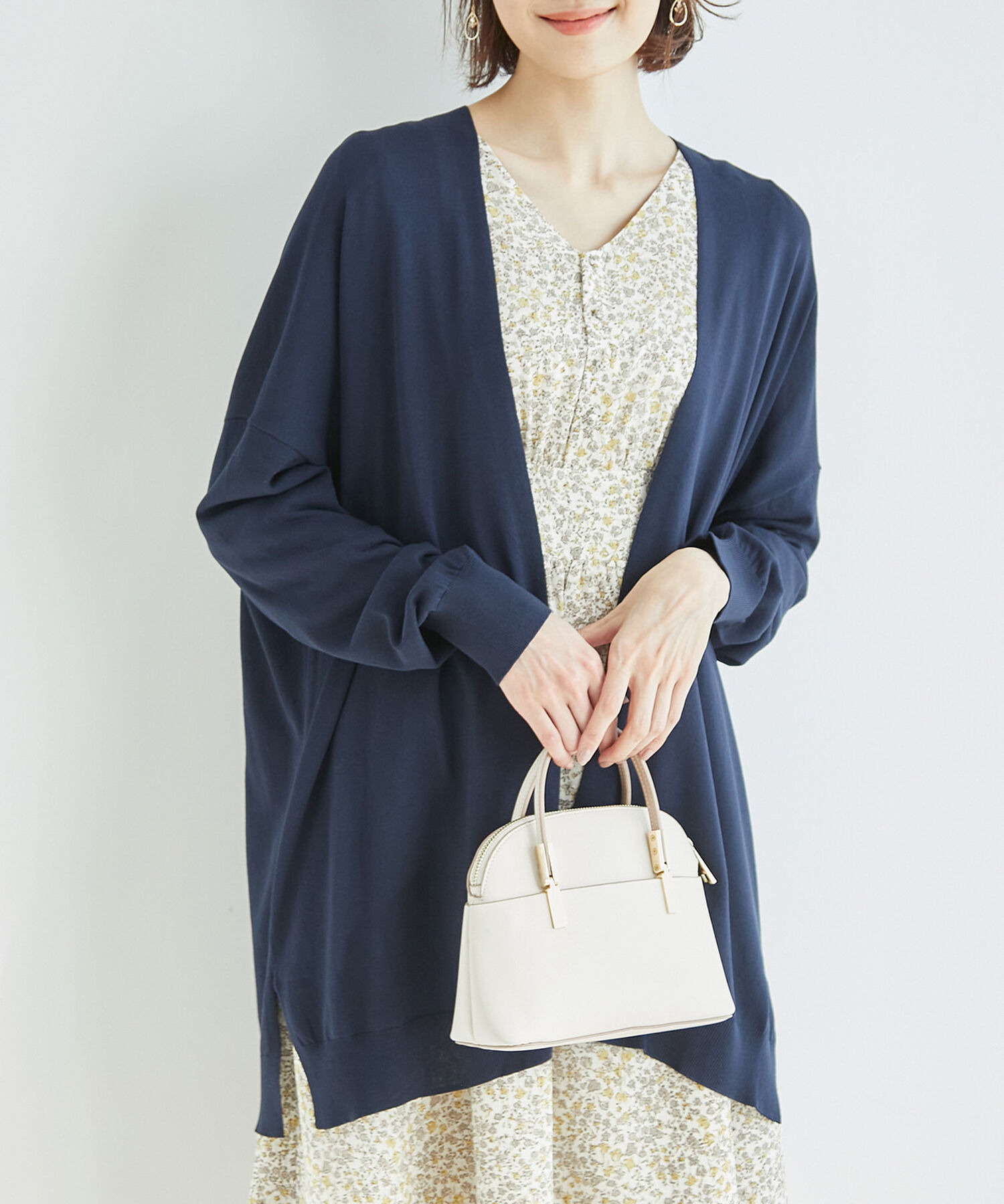 Rope&rsquo;Picnic「【WEB限定カラー:ネイビー】UVカット＆洗濯機OK/Aラインカーディガン」|カーディガン|