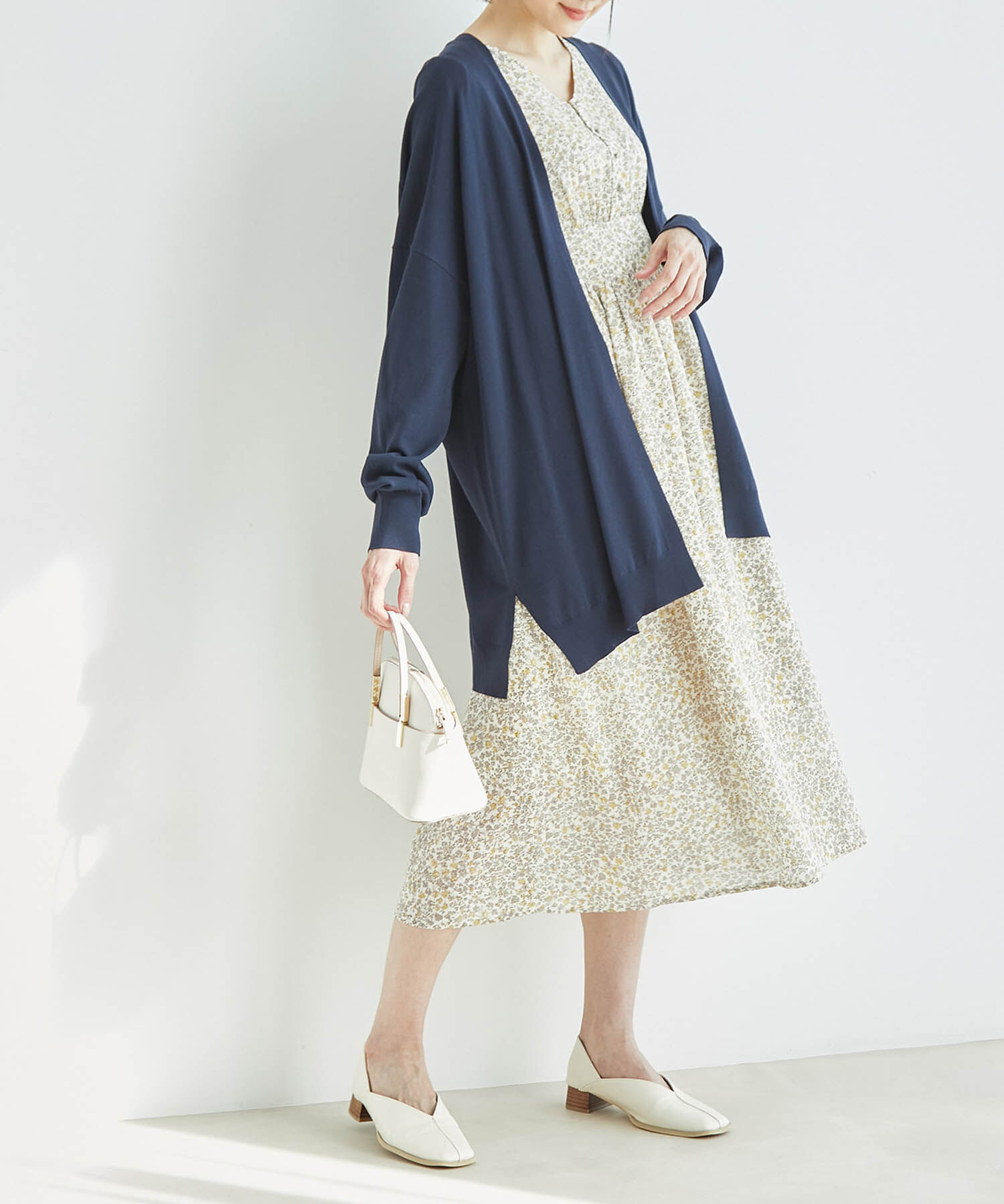 Rope&rsquo;Picnic「【WEB限定カラー:ネイビー】UVカット＆洗濯機OK/Aラインカーディガン」|カーディガン|