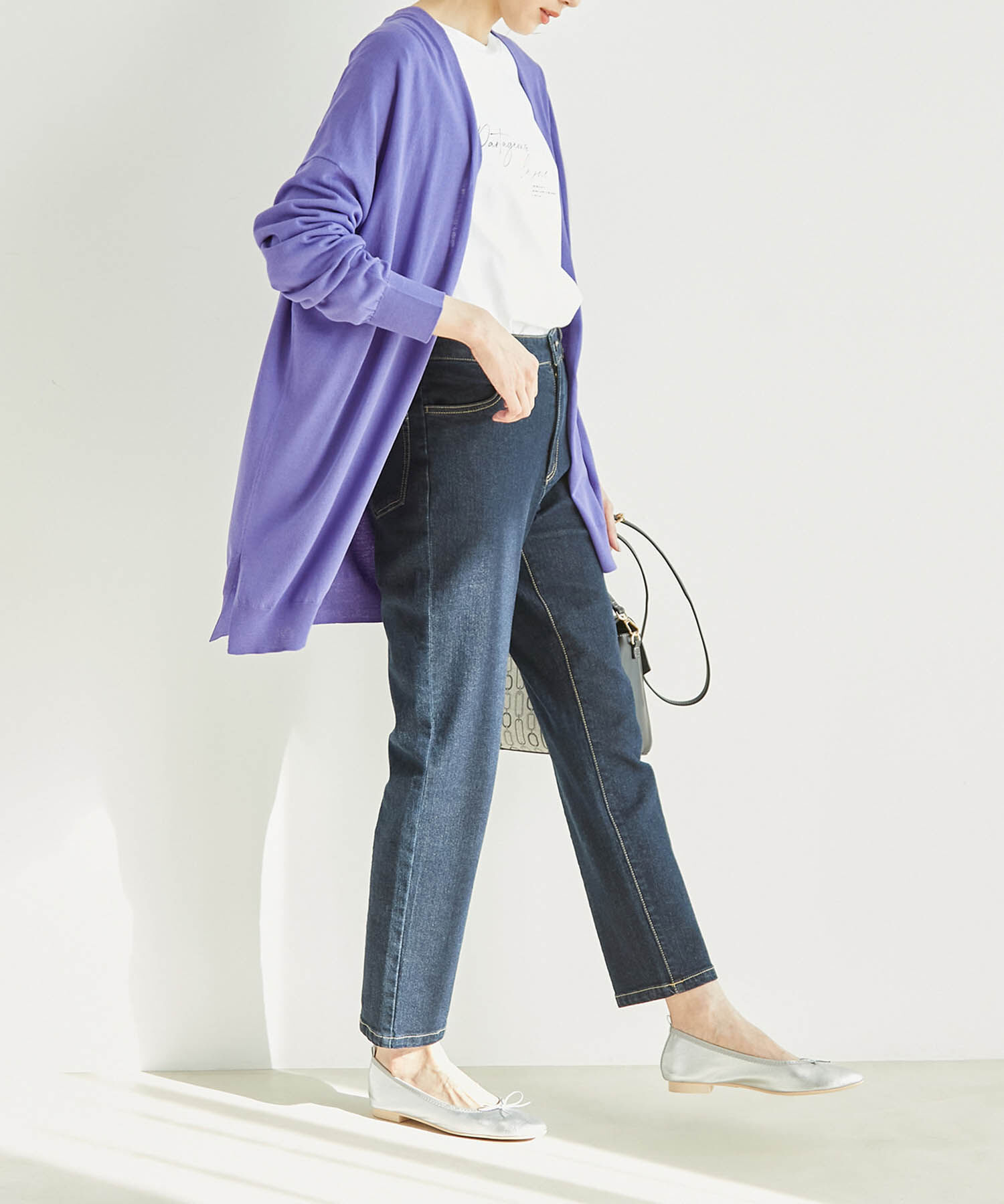 Rope&rsquo;Picnic「【WEB限定カラー:ネイビー】UVカット＆洗濯機OK/Aラインカーディガン」|カーディガン|