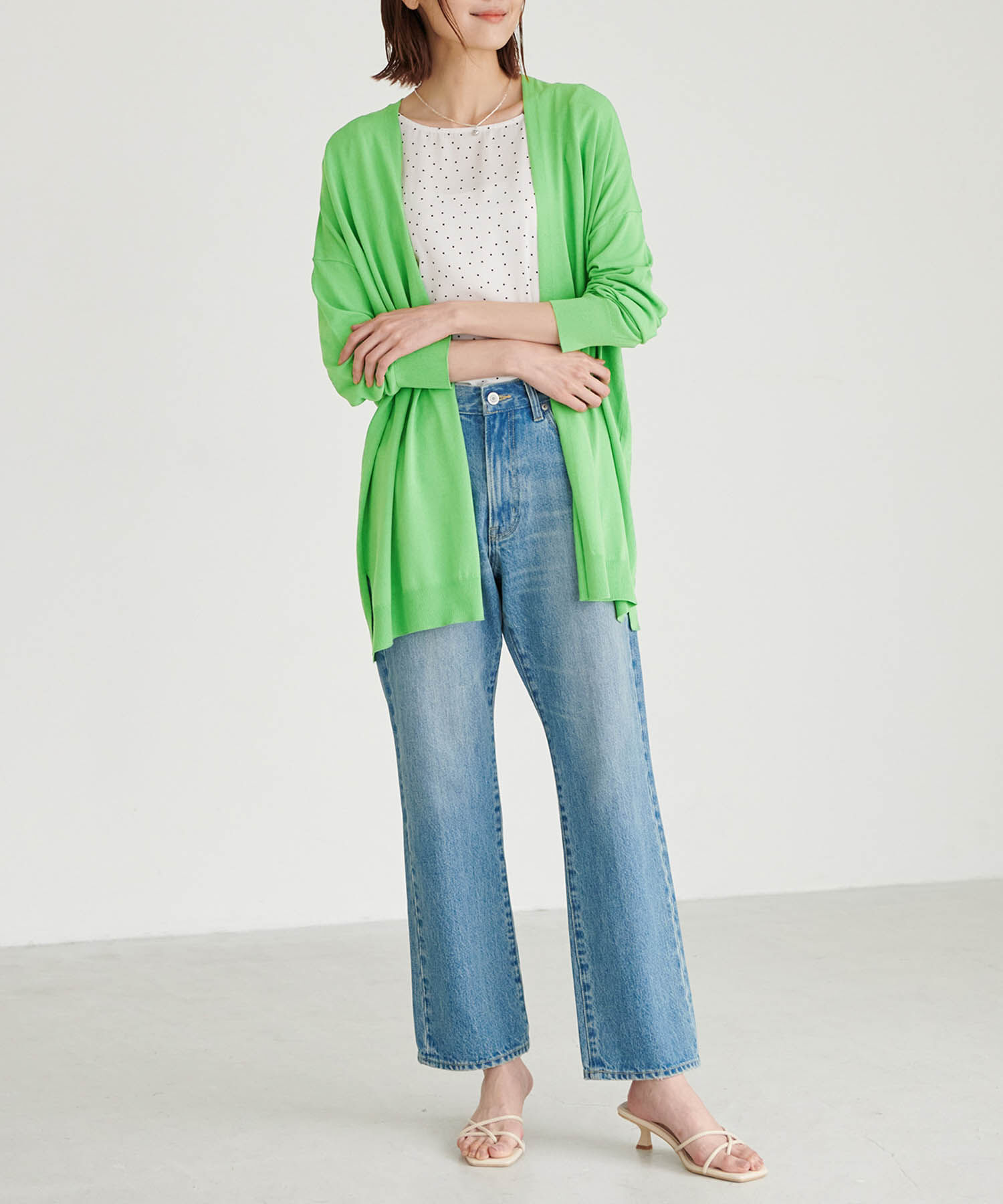 Rope&rsquo;Picnic「【WEB限定カラー:ネイビー】UVカット＆洗濯機OK/Aラインカーディガン」|カーディガン|