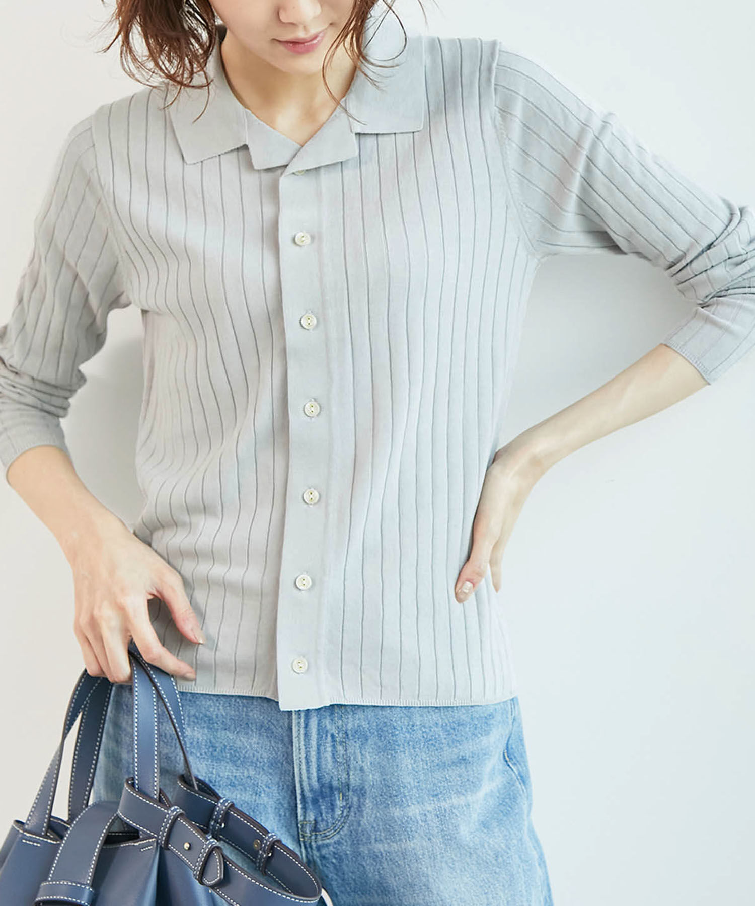 Rope&rsquo;Picnic「ポロニットカーディガン」|カーディガン|